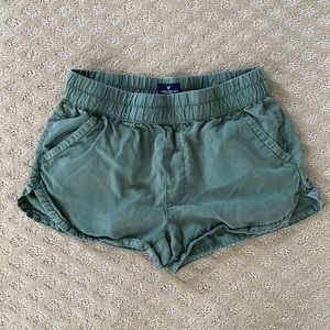 Green American Eagle Elastic Waist Shorts